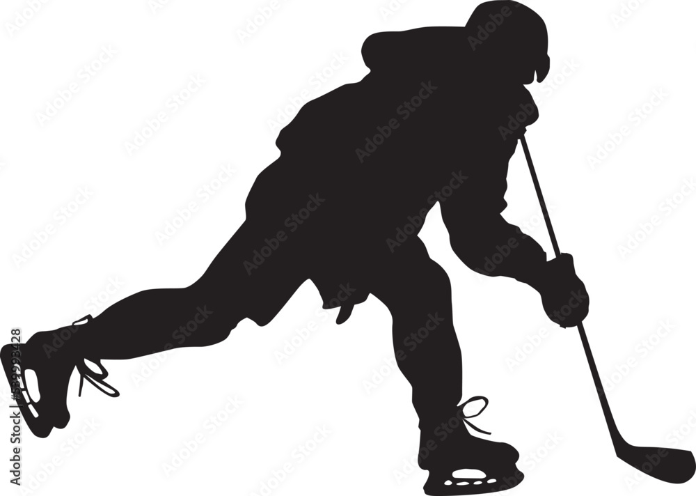 Fototapeta premium silhouette of people playing hockey