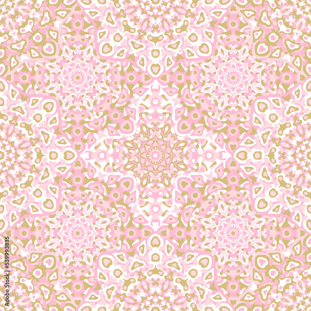 Delicate openwork geometric floral seamless pattern