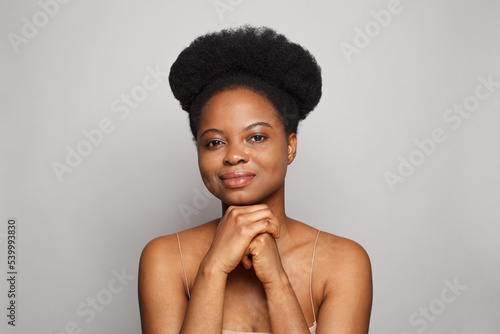 Pretty female model woman portrait on white background