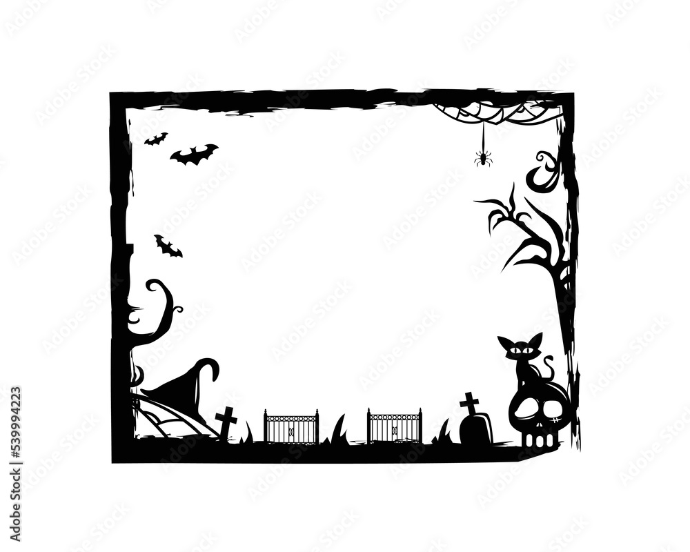 Silhouette halloween frame background illustration design Silhouette halloween frame background illustration design