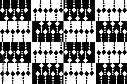 The decoration of square shape in black and white tone,ethnic stripe,fashion art design