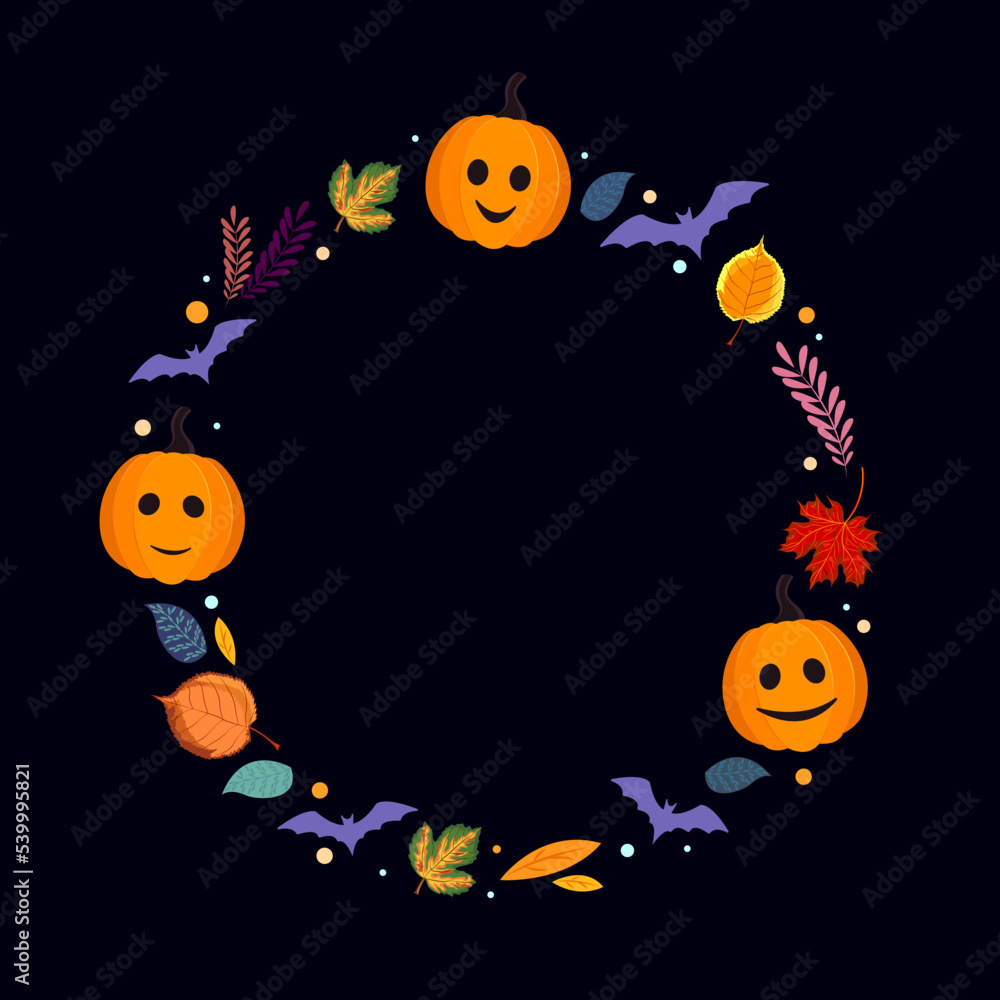 Halloween background with circle elements