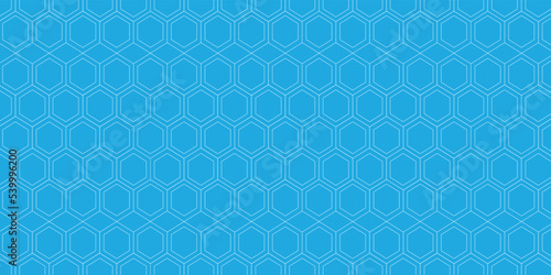 Blue background and white hexagon