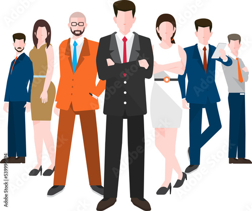 Set PNG illustrations flat design concept business and working activity in company.