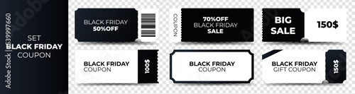 Coupon set for Black Friday. Gift coupons for black friday