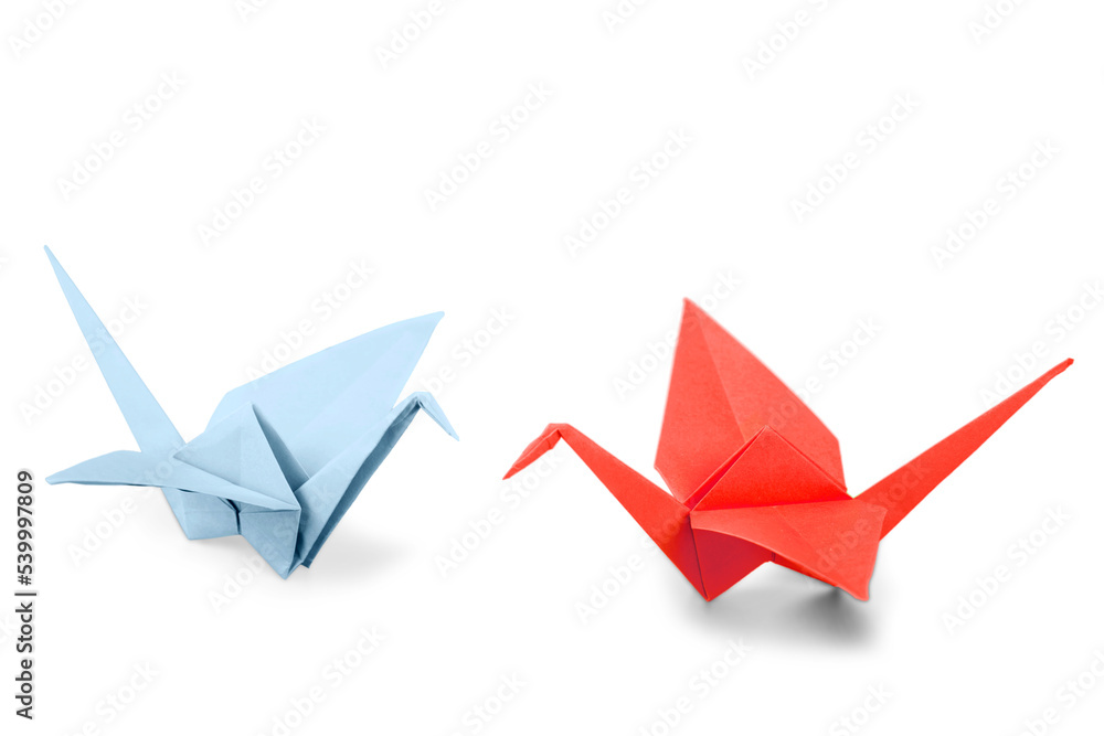 Paper Cranes Origami - obrazy, fototapety, plakaty 