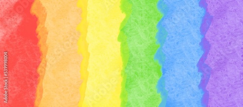 Colorful rainbow banner background design. Wet water color paint texture wallpaper.