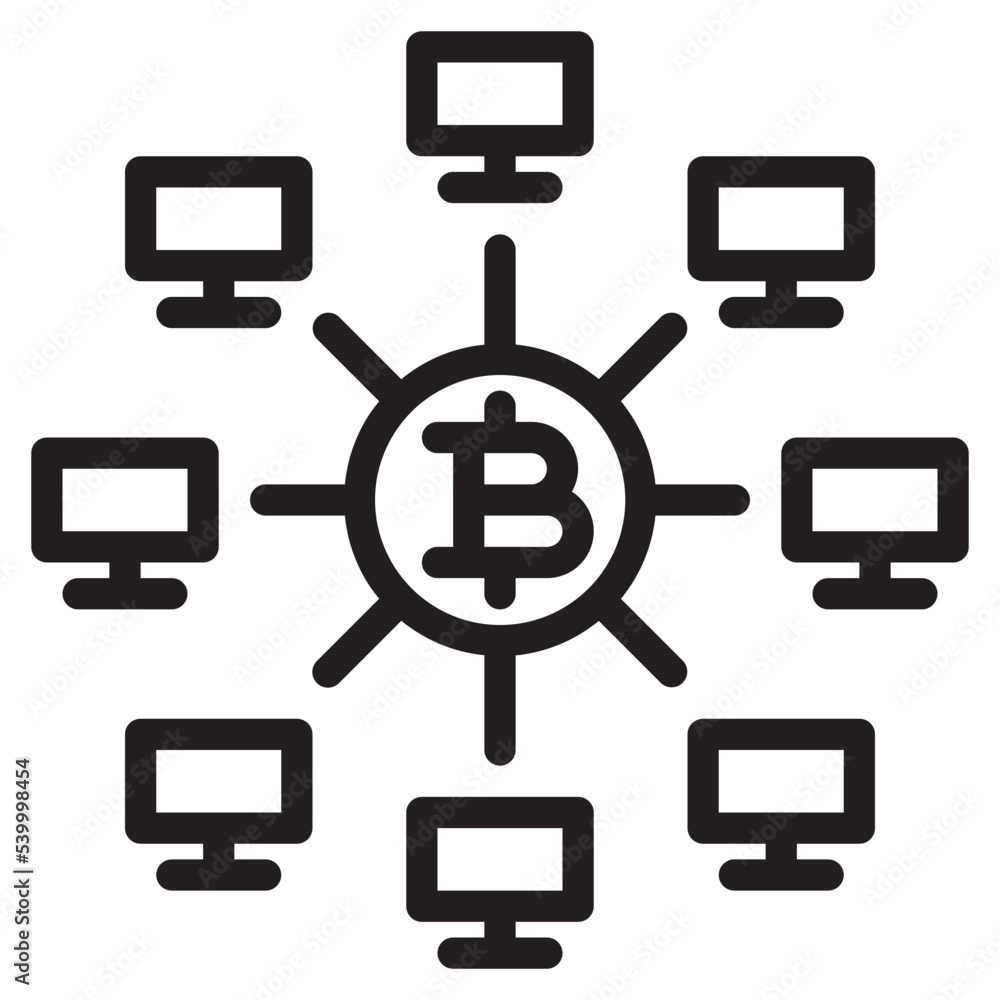 Bitcoin outline style icon Bitcoin outline style icon