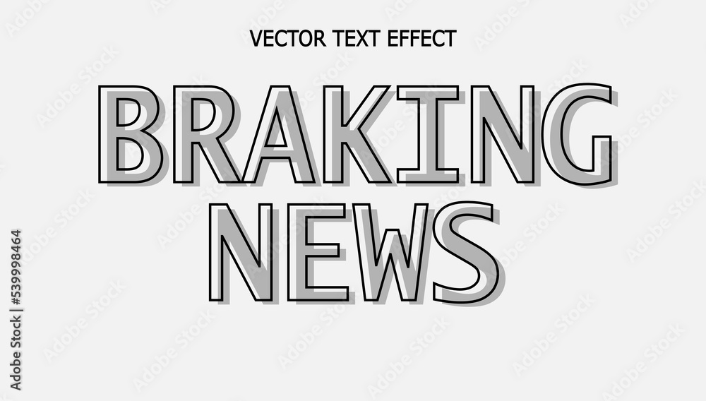 Braking News vector text efect