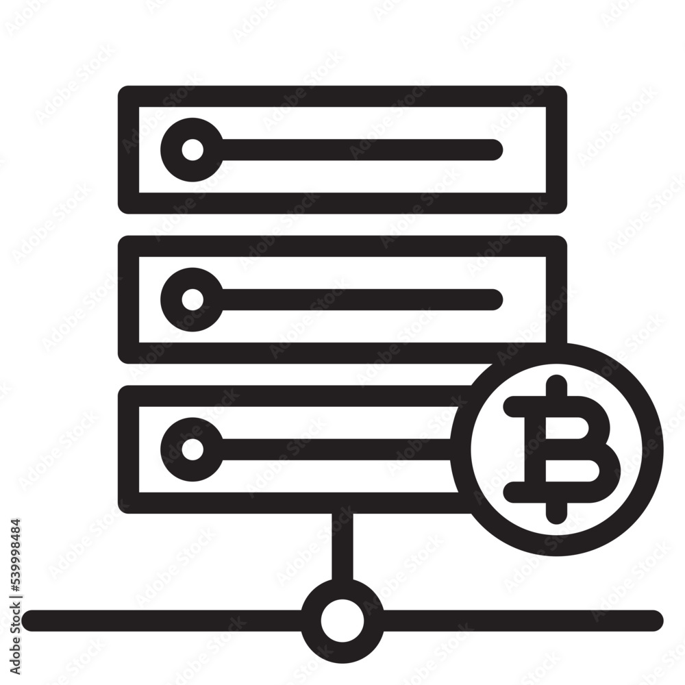Bitcoin outline style icon Bitcoin outline style icon