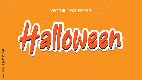 Halloween Text Effect Banner Design With orange Color Background and Light Color Fonts, use Text Effect Banner Design For Media Channel Poster, easy use to editable text.