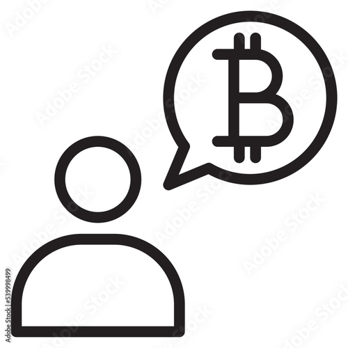 Bitcoin outline style icon