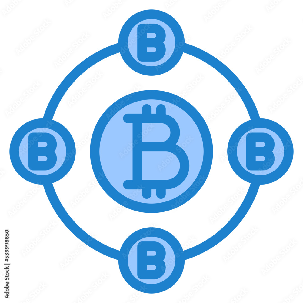 Bitcoin blue style icon Bitcoin blue style icon