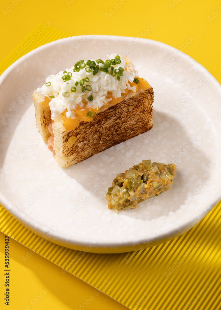 casserole with vegetables on a yellow background casserole with vegetables on a yellow background