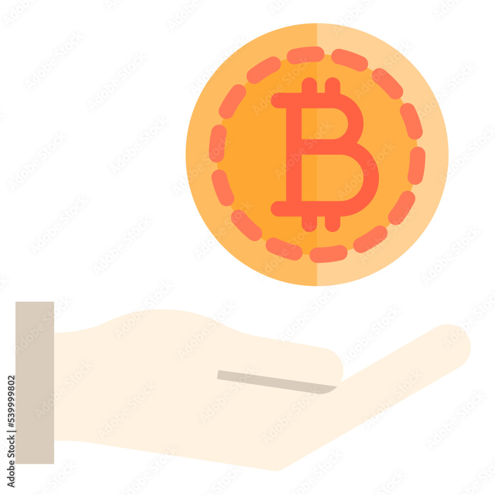 Bitcoin flat style icon Bitcoin flat style icon