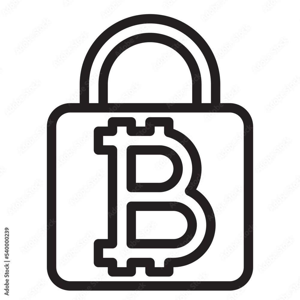 Bitcoin outline style icon Bitcoin outline style icon