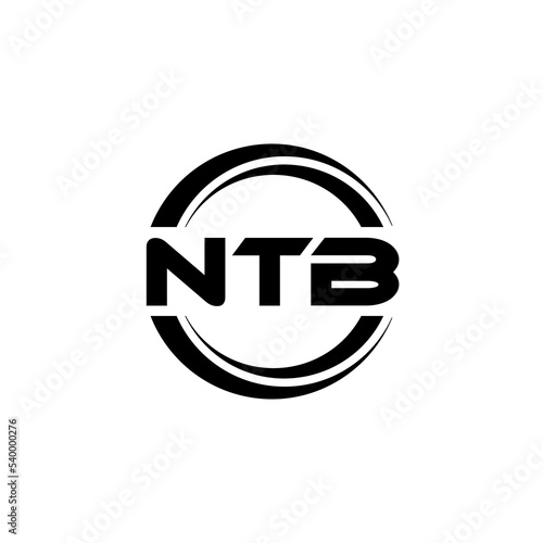 NTB letter logo design with white background in illustrator  vector logo modern alphabet font overlap style. calligraphy designs for logo  Poster  Invitation  etc.