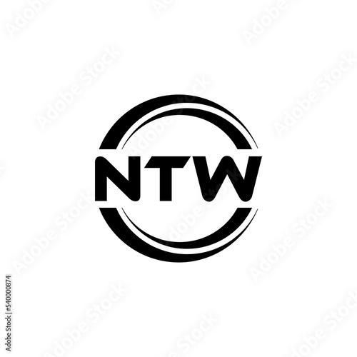 NTW letter logo design with white background in illustrator, vector logo modern alphabet font overlap style. calligraphy designs for logo, Poster, Invitation, etc. © Aftab