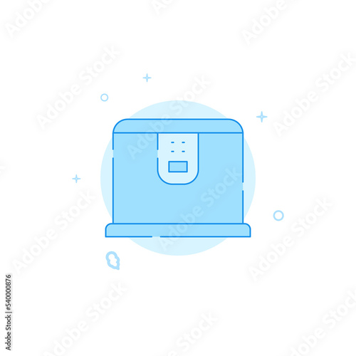Multicooker vector icon. Flat illustration. Filled line style. Blue monochrome design. Editable stroke. Adjust line weight.