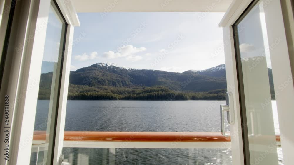 Canada inside passage, Vancouver island.
Shot from cruise ship cabin showing balcony and doors open.
Canada inside passage, Vancouver island.
Shot from cruise ship cabin showing balcony and doors open.