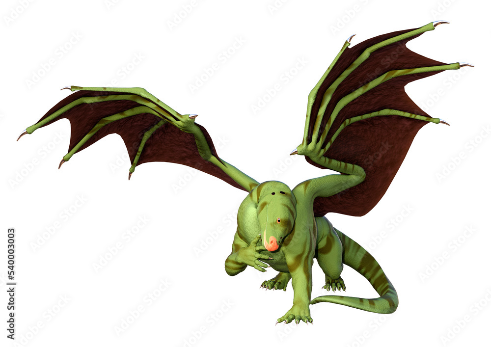 Obraz premium 3D Rendering Fairy Tale Dragon on White