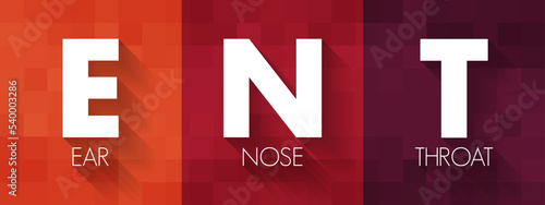 ENT - Ear Nose and Throat acronym, health concept background