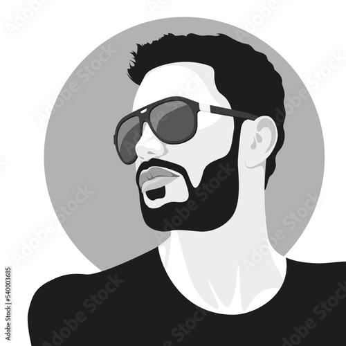 1331_Young bearded handsome man wearing sunglasses