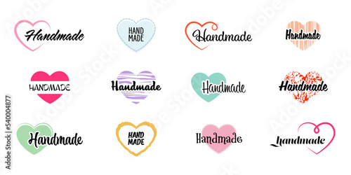 Creative handmade badges set