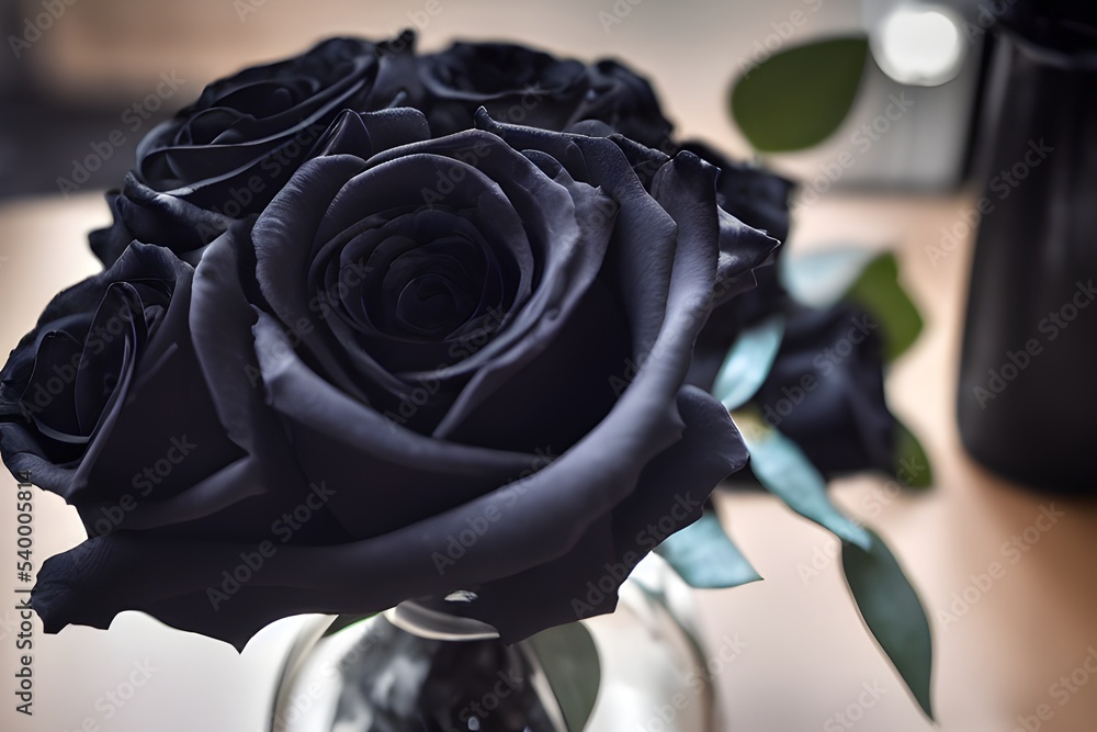 A bouquet of black roses. StockIllustration Adobe Stock