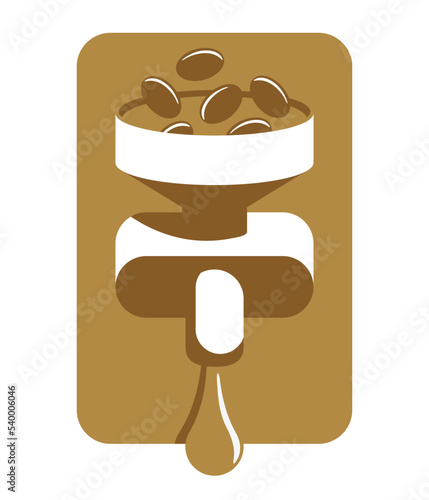 Cold press oil extractor flat vertical badge
