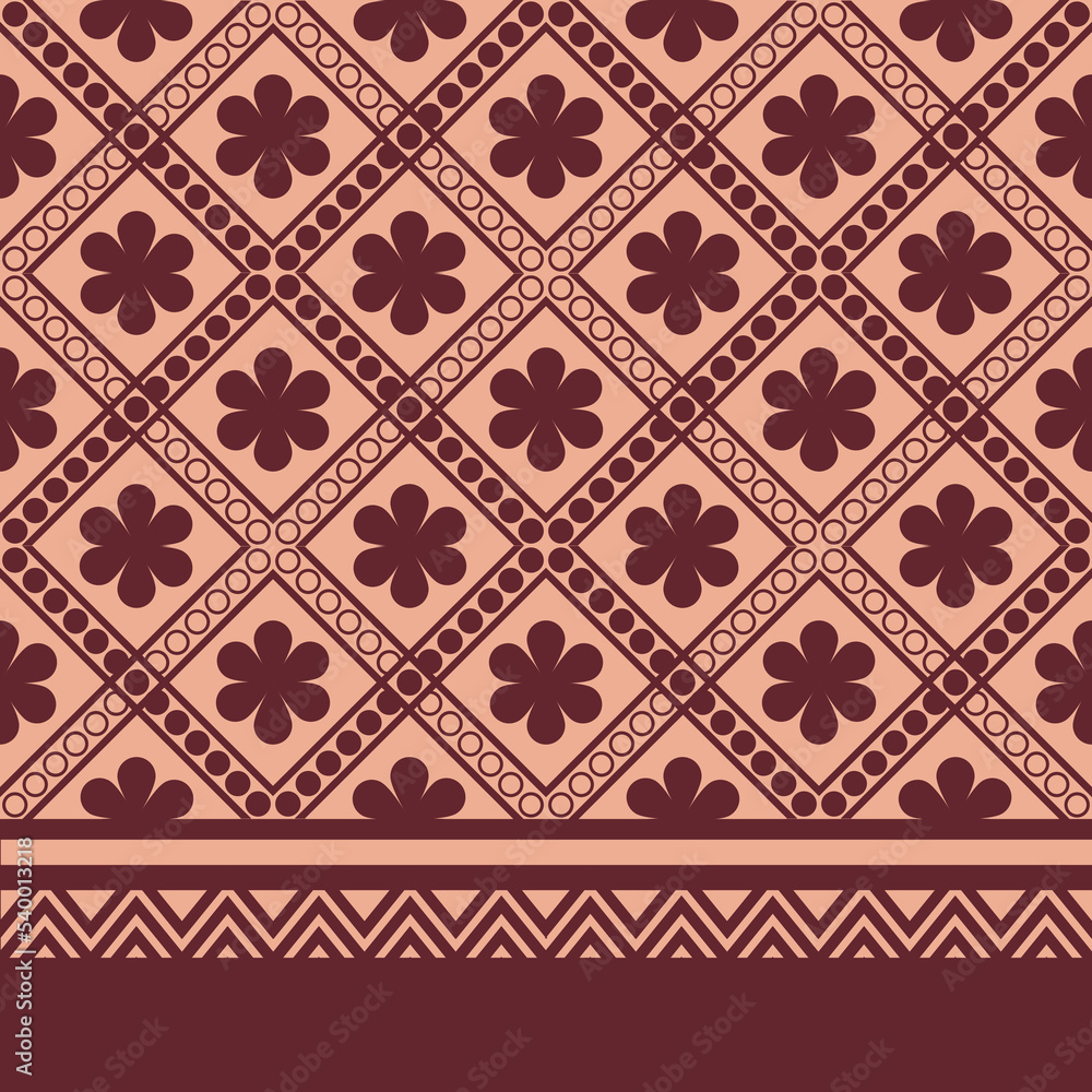 Chinese Ethnic pattern red flower Geometric Pattern IKAT Pink background Seamless pattern for fabric print cloth dress carpet curtains rug Sarong Chinese Ethnic pattern red flower Geometric Pattern IKAT Pink background Seamless pattern for fabric print cloth dress carpet curtains rug Sarong
