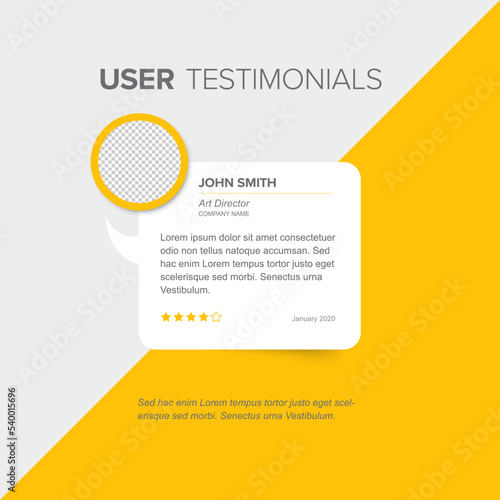 Client user testimonial review layout template