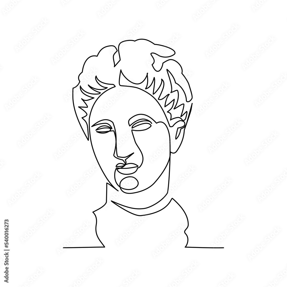 Statue vector illustration drawn in line art style