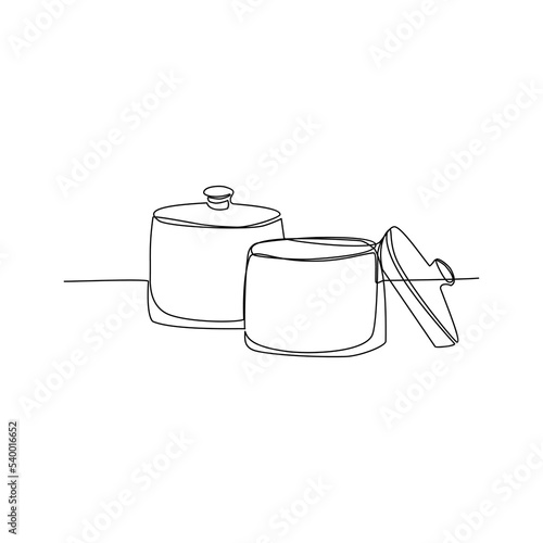 Pan vector illustration drawn in line art style