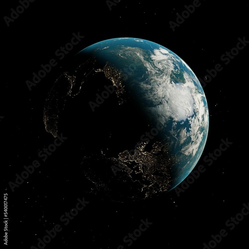 Fototapeta Naklejka Na Ścianę i Meble -  3D illustration of the planet Earth.