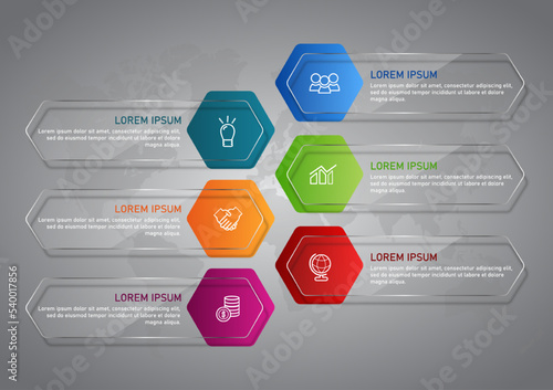 business infographic 3 d, Glass design, can be used for workflow layout, diagram, annual report, web design.Creative banner, label vector, Banner design.