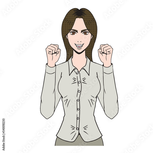 元気ずける白人女性