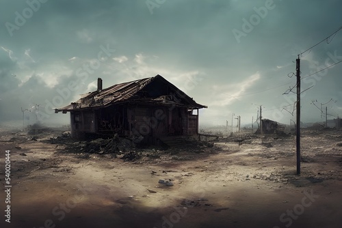 Abandoned town. Dystopia. Urban blight. Zombie apocalypse. Fallout. 