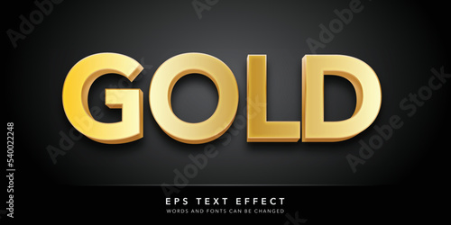 gold 3d editable text effect