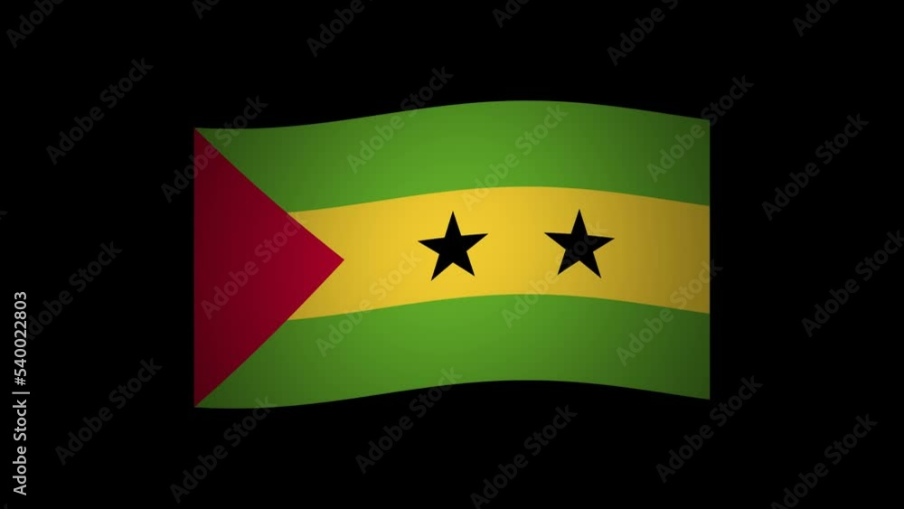 Sao Tome and Principe Waving Flag Looping Transparent Animation Sao Tome and Principe Waving Flag Looping Transparent Animation
