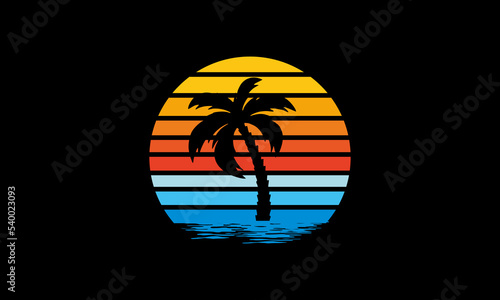 sunset logo design