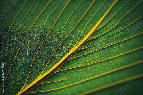 Macro Photography of a freen plant leaf with structure, detail and depth of field