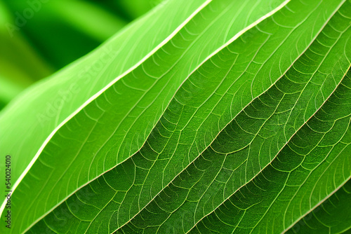 Macro Photography of a freen plant leaf with structure, detail and depth of field