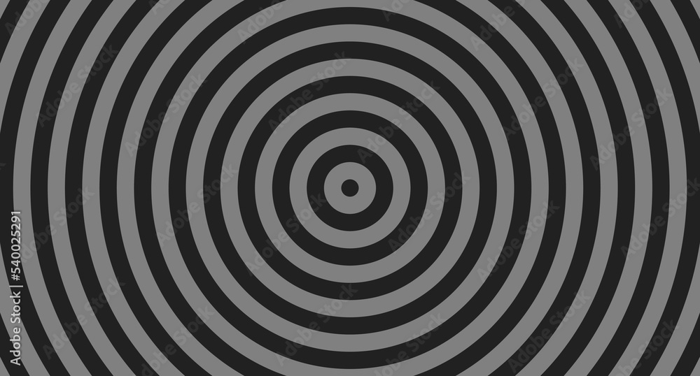 Black and gray Concentric circles background. Vector illustration