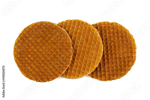Dutch waffle isolated on white background