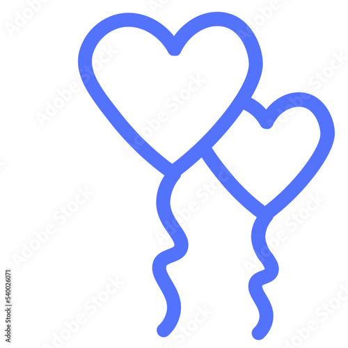 balloon heart love loving line icon