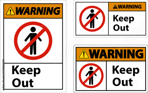 Warning Area Keep Out Sign On White Background