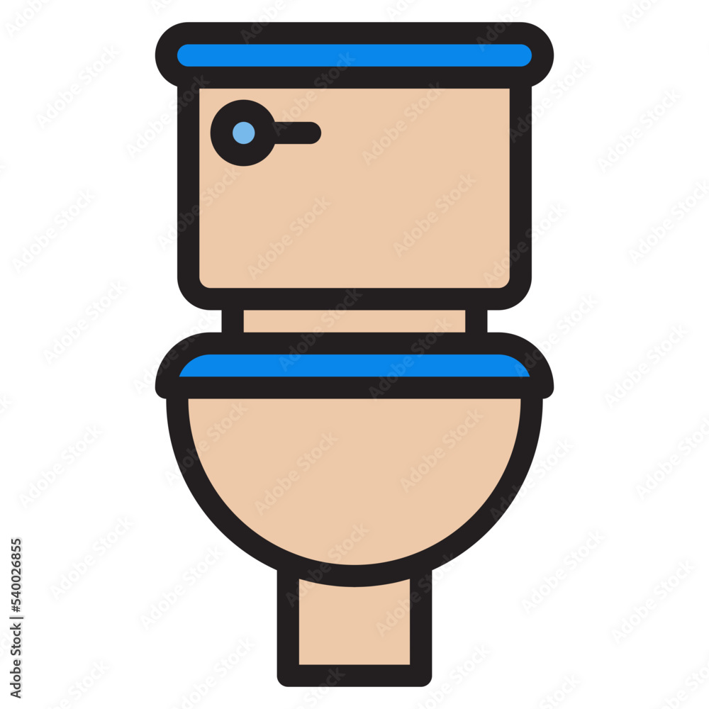 Toilet color line style icon Toilet color line style icon
