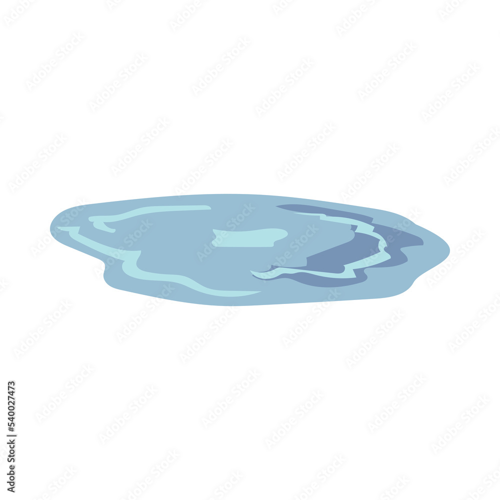 Puddle of blue water with ripples flat vector illustration. Puddle of sweat, rain or tears from crying isolated on white background. Emotions, nature concept for graphic design Puddle of blue water with ripples flat vector illustration. Puddle of sweat, rain or tears from crying isolated on white background. Emotions, nature concept for graphic design