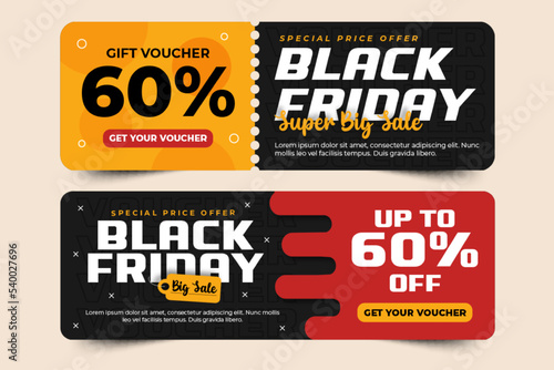 Black Friday Sale Voucher or Coupon Design Template